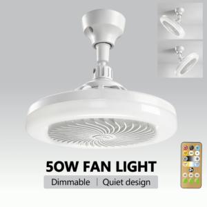 2-in-1 LED ceiling fan light 50W with remote control for bedroom and living room
