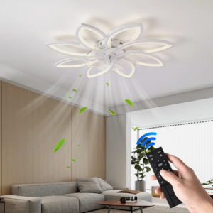 Modern invisible-blade ceiling fan light with LED lamp for dining table and bedroom