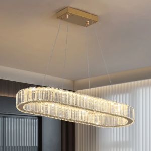 Modern Oval Crystal LED Pendant Chandelier
