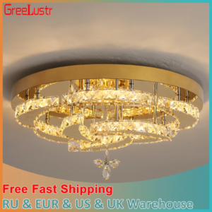 Flower LED Ceiling Lamp Modern Crystal Drop Chandelier