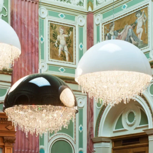 Luxury LED Crystal Chandelier Round White Black