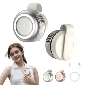 Turbo-blade desk and clip-on fan in rose gold