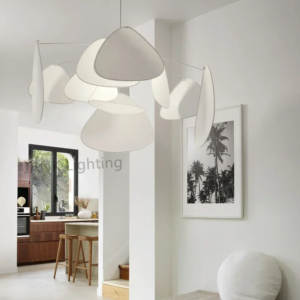 80cm white fabric sector chandelier for kitchen living room bedroom