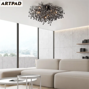 Black Crystal Ceiling Chandelier