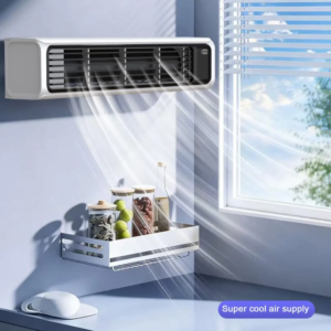 Portable bladeless wall mount desktop fan with digital display and 3 speeds