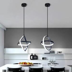 Modern Minimalist LED Pendant Light in black