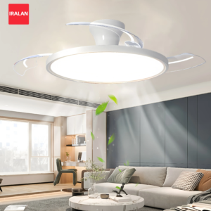 Silent Ceiling Fan Light for Bedroom Invisible Blade Retractable