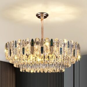 Ceiling for Dining Room Modern Led Crystal Chandelier Ceiling Hanging Lamp for Living Room - D50cm