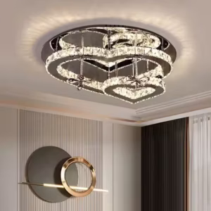 Chandelier for Living Room Heart Shaped Crystal
