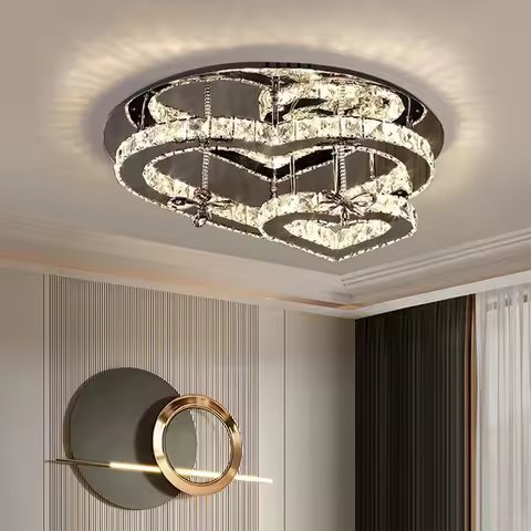 Chandelier for Living Room Heart Shaped Crystal