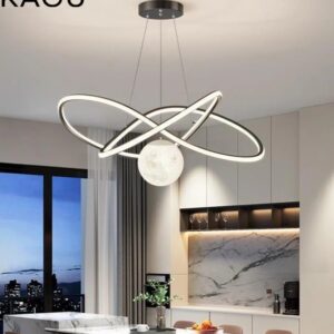 Modern Gold LED Pendant Light 60cm for Living Room, Dining Room, Bedroom