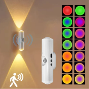 LED Motion Sensor Wall Sconce RGB Rechargeable Hallway Night Light