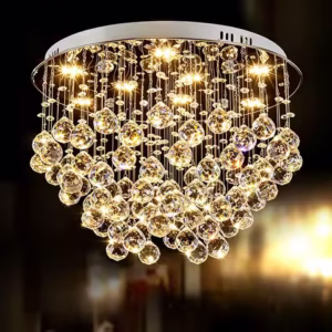 Luxury Water Drop Crystal Ceiling Lamp Flush Mount