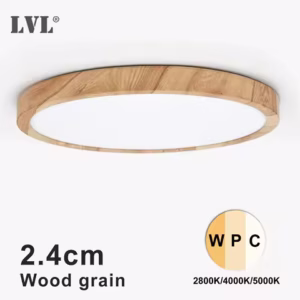 LVL LED Ceiling Light Wood Grain White 3-in-1