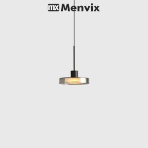 Menvix Nordic Black Glass LED Pendant Light L220mm for Bedroom, Living Room, Dining Room