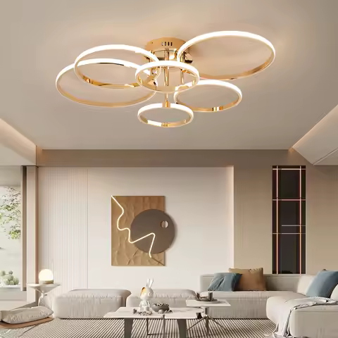 Modern LED Ceiling Chandelier Round Dimmable