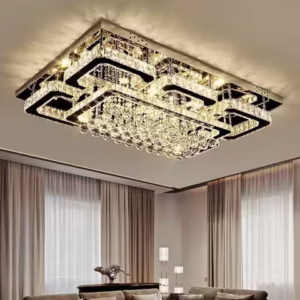 Modern Luxurious Silver LED Crystal Chandelier Remote Control