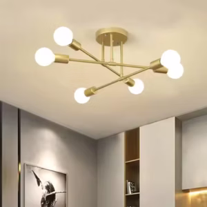 Nordic Minimalist Pendant Ceiling Chandelier Black Gold