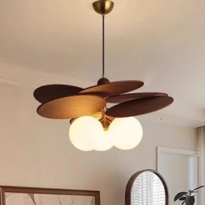Vintage rattan-weave pendant light with glass globes