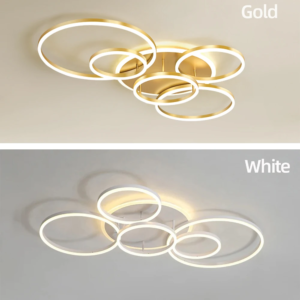 Modern LED ring-cluster chandelier