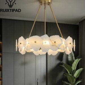 Natural Marble Modern Pendant Light for Dining Table, Living Room, Bedroom