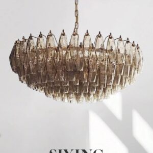 French Minimalist Murano Glass Wishing-Bottle Pendant Chandelier for Living Room, Dining Room, Bedroom