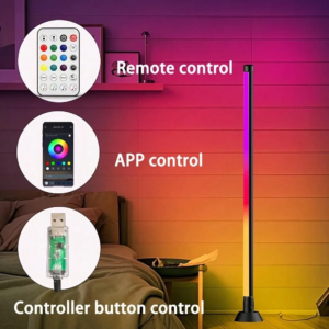 Smart LED floor lamp with RGB color-changing light and app/remote control