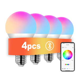 RGBCW smart LED bulb, full color range, E26 base