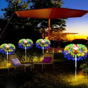 Solar firework-style garden landscape lights in multicolor, 60 LED